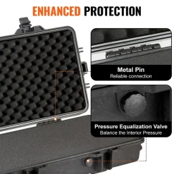 VEVOR Rifle Case, Rifle Hard Case with 3 Layers Fully-protective Foams, 50 inch lockable Hard Gun Case with Wheels, IP67 Waterproof & Crushproof, for Two Rifles or Shotguns, Airsoft Gun