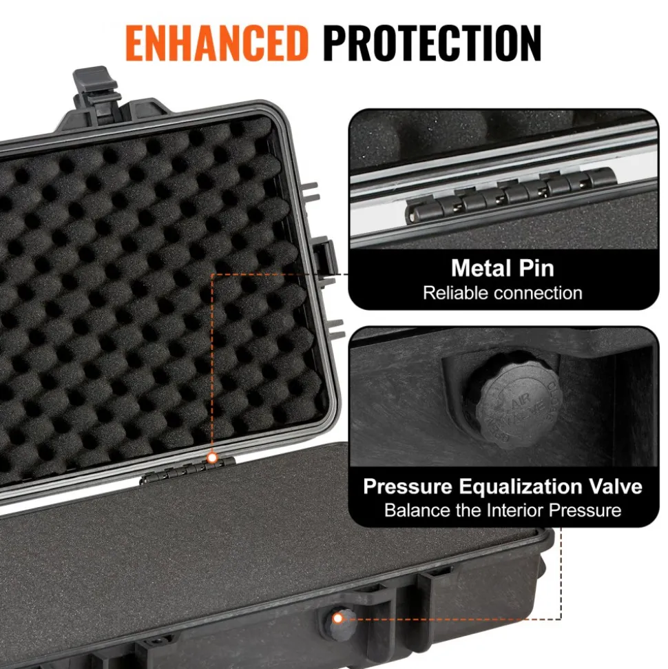 VEVOR Rifle Case, Rifle Hard Case with 3 Layers Fully-protective Foams, 50 inch lockable Hard Gun Case with Wheels, IP67 Waterproof & Crushproof, for Two Rifles or Shotguns, Airsoft Gun