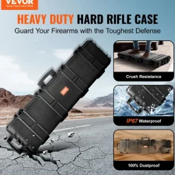 VEVOR Rifle Case, Rifle Hard Case with 3 Layers Fully-protective Foams, 50 inch lockable Hard Gun Case with Wheels, IP67 Waterproof & Crushproof, for Two Rifles or Shotguns, Airsoft Gun