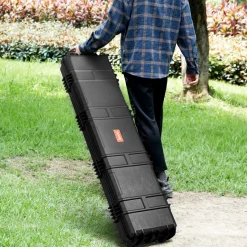 VEVOR Rifle Case, Rifle Hard Case with 3 Layers Fully-protective Foams, 50 inch lockable Hard Gun Case with Wheels, IP67 Waterproof & Crushproof, for Two Rifles or Shotguns, Airsoft Gun