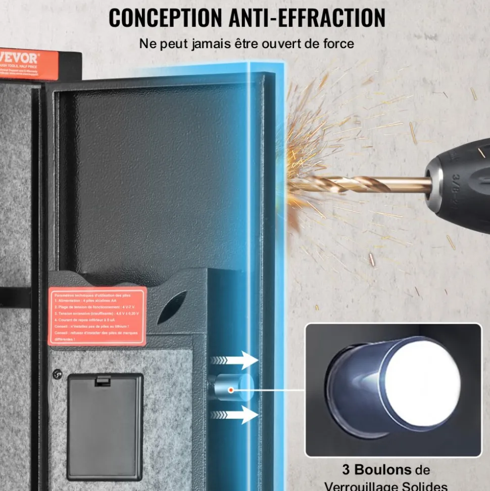 VEVOR 3 Rifles Gun Safe, Rifle Safe with Lock & Digital Keypad, Quick Access Gun Storage Cabinet with Removable Shelf, Pistol Rack, Rifle Cabinet for Home Rifle and Pistols