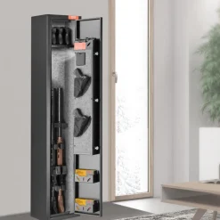 VEVOR 3 Rifles Gun Safe, Rifle Safe with Lock & Digital Keypad, Quick Access Gun Storage Cabinet with Removable Shelf, Pistol Rack, Rifle Cabinet for Home Rifle and Pistols