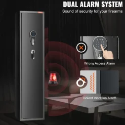 VEVOR 7-8 Rifles Gun Safe, Rifle Safe with Digital Keypad & Lock, Gun Storage Cabinet with Built-in Storage Locker, Removable Storage Shelf for Home Long Gun and Pistols