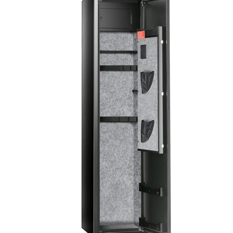 VEVOR 5 Rifles Gun Safe, Rifle Safe with Digital Keypad & Lock, Gun Storage Cabinet with Built-in Storage Locker, Removable Storage Shelf for Home Long Gun and Pistols