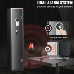 VEVOR 5 Rifles Gun Safe, Rifle Safe with Fingerprint Lock, Quick Access Gun Storage Cabinet for Shotguns with Removable Shelf, Pistol Rack, Ammo Storage Box for Home Long Gun and Pistols