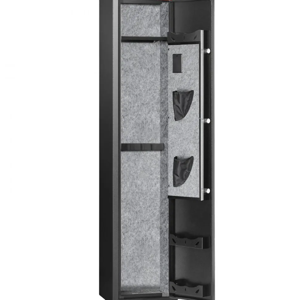 VEVOR 5 Rifles Gun Safe, Rifle Safe with Fingerprint Lock, Quick Access Gun Storage Cabinet for Shotguns with Removable Shelf, Pistol Rack, Ammo Storage Box for Home Long Gun and Pistols