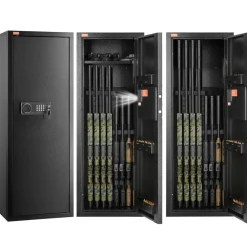 VEVOR 6-8 Rifles Gun Safe, Rifle Safe with Lock & Digital Keypad, Quick Access Tall Gun Storage Cabinet with Removable Shelf, Rifle Cabinet for Home Rifle and Shotguns
