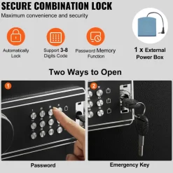 VEVOR 6-8 Rifles Gun Safe, Rifle Safe with Lock & Digital Keypad, Quick Access Tall Gun Storage Cabinet with Removable Shelf, Rifle Cabinet for Home Rifle and Shotguns