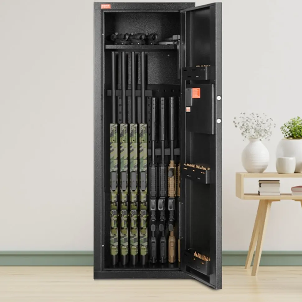 VEVOR 6-8 Rifles Gun Safe, Rifle Safe with Lock & Digital Keypad, Quick Access Tall Gun Storage Cabinet with Removable Shelf, Rifle Cabinet for Home Rifle and Shotguns