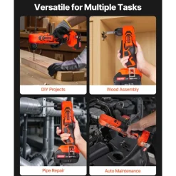 VEVOR Right Angle Drill, 3/8 Inch Chuck, 90 Degree Cordless Right Angle Drill with Brushless Motor, Battery, Charger, and Belt Clip, Adjustable Speed, for Fastening and Loosening in Tight Spaces