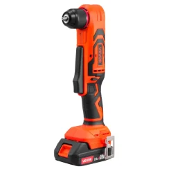 VEVOR Right Angle Drill, 3/8 Inch Chuck, 90 Degree Cordless Right Angle Drill with Brushless Motor, Battery, Charger, and Belt Clip, Adjustable Speed, for Fastening and Loosening in Tight Spaces