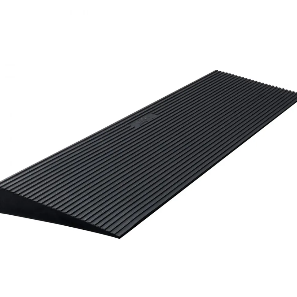 VEVOR 1.2" Rise Cuttable Threshold Ramp for Sweeping Robot, 35.4" Wide Natural Rubber Wheelchair Ramp, Non-Slip Solid Rubber Ramp with Double-Sided Tape for Doorways, Driveways, Bathroom, Smooth Tile
