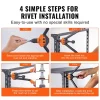 VEVOR 16" Rivet Nut Tool, Labor-Saving Rivnut Tool Kit with 13PCS Metric & SAE Mandrels, 186PCS Rivet Nuts,M3, M4, M5, M6, M8, M10, M12, 1/4-20, 5/16-18, 3/8-16,1/2-13, 8-32, 10-24 With Carrying Case
