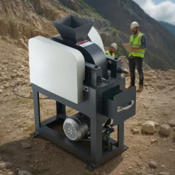 VEVOR Rock Crusher, 220V Double Roller Crushers, Industrial Shredder with 2.56x0.59 inch Dual Feed Inlets, 1740RPM Speed Stone Grinder Rock Crusher, 1.5KW Electric Shatter Pulverizer, 860kg/h Crushing