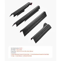 VEVOR Rocker Panel Guard, 4-Piece Set Compatible with 2014-2018 Chevrolet Silverado 1500 Extended Cab, Replacement for 14068 Trail Armor Side Skirts Extension Body Kit, Driver Side, 3M Adhesive, Black
