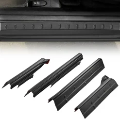 VEVOR Rocker Panel Guard, 4-Piece Set Compatible with 2014-2018 Chevrolet Silverado 1500 Extended Cab, Replacement for 14068 Trail Armor Side Skirts Extension Body Kit, Driver Side, 3M Adhesive, Black