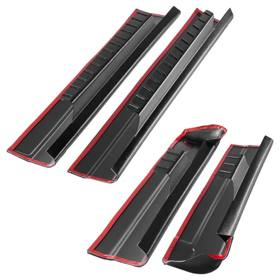 VEVOR Rocker Panel Guard, 4-Piece Set, Compatible with 1999-2006 Chevrolet Silverado Extended Cab, Replacement for 14089 Trail Armor Side Skirts Extension Body Kit, Driver Side, 3M Adhesive, Black
