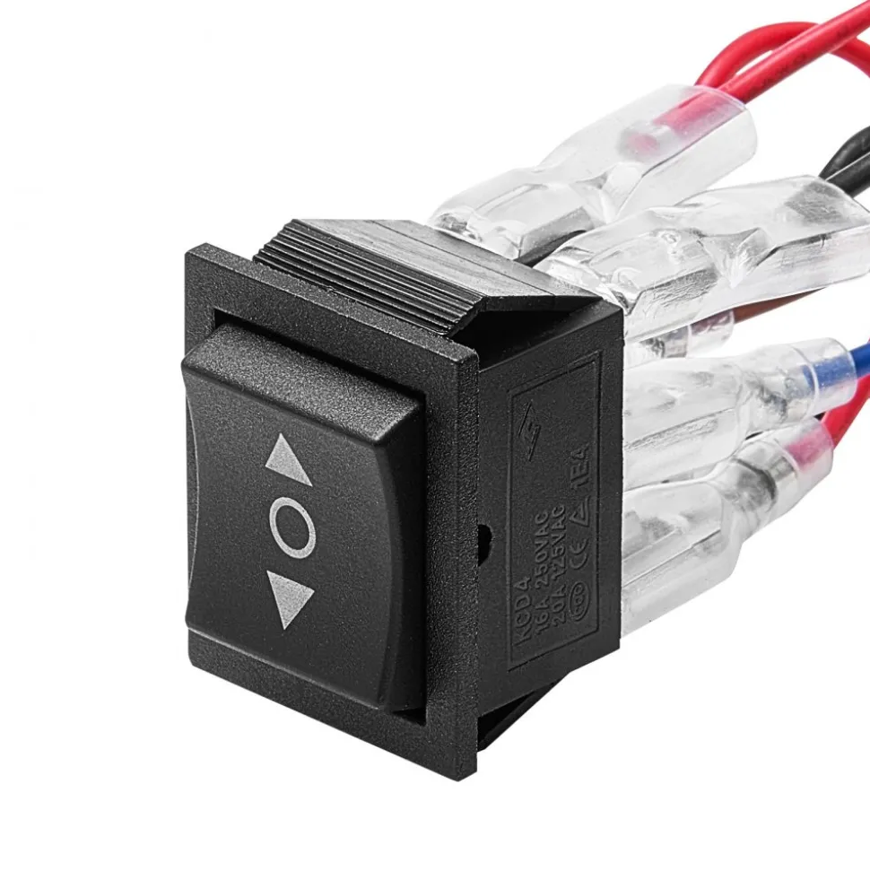 VEVOR Rocker Switch, 6 Pin Momentary DPDT Rocker Switch, 3-Position (ON)-Off-(ON) Polarity Reversing Switch AC 250V/16A 125V/ 20A for Auto Car Boat Household Appliances