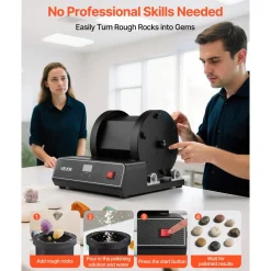 VEVOR Rock Tumbler Kit, 17 lbs Rock Polishing Kit, 2-Speed Stone Polishing Kit with 240-Hour Polishing Timer, Rock Polisher with Belt-Driven Brushless Motor, Rock Polisher for Adults and Kids