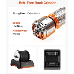 VEVOR Rock Tumbler Kit, 2 lbs Rock Polishing Kit, 4 Speed Settings 9-Day Polishing Timer Stone Polishing Kit, Rock Polisher with Rough Gemstones and Polishing Grits, Rock Polisher for Adults Kids