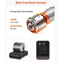 VEVOR Rock Tumbler, 3 lb Rock Polishing Machine, Rocks Tumbling Kit with 4-Speed Adjustment, 1–9 Day Timer, PC Sound Reduction Cover & TPU Drum, Direct Drive Motor Rocks Polishing, Quiet Operation