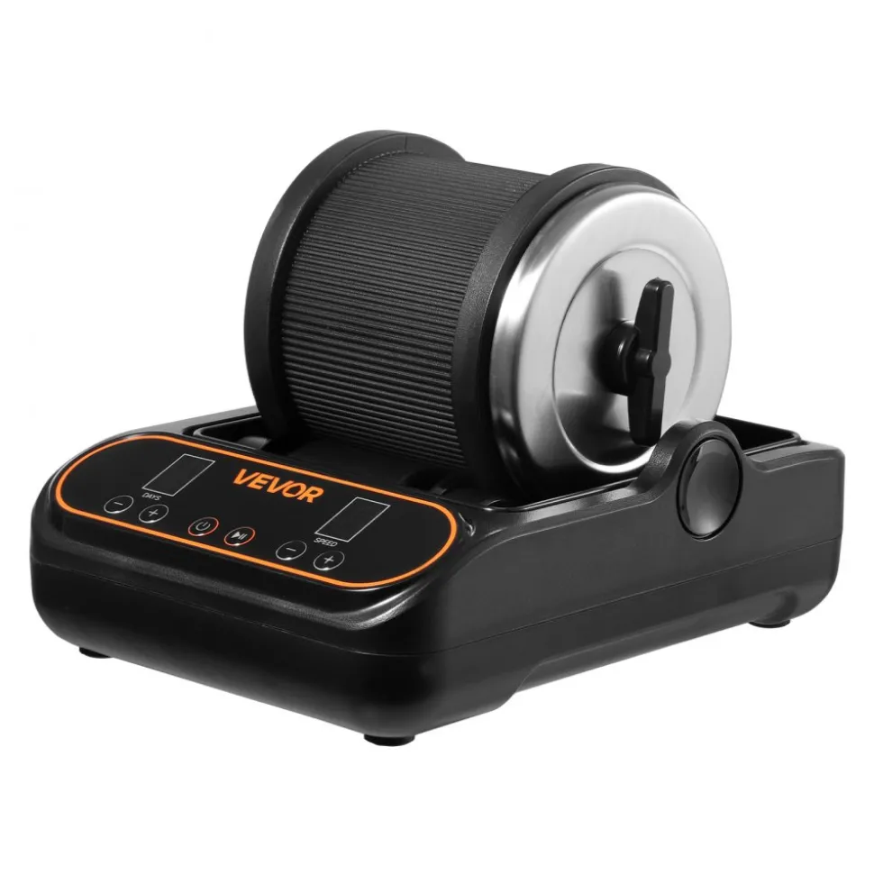 VEVOR Rock Tumbler, 2 lb Rock Polishing Machine, Rocks Tumbling Kit with 4-Speed Adjustment, 1–9 Day Timer, PC Sound Reduction Cover & TPU Drum, Direct Drive Motor Rocks Polishing, Quiet Operation