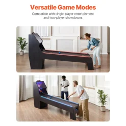 VEVOR 9' Roll and Score Classic Arcade Game Table, Â with LED Electronic Scorer & Track Lighting, Sound, Automatic Ball Return, Adults Kids Home Recreation Game Room, 4 Balls Included