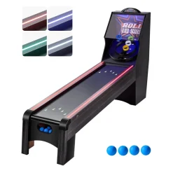 VEVOR 9' Roll and Score Classic Arcade Game Table,  with LED Electronic Scorer & Track Lighting, Sound, Automatic Ball Return, Adults Kids Home Recreation Game Room, 4 Balls Included