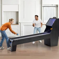 VEVOR 9' Roll and Score Classic Arcade Game Table,  with LED Electronic Scorer & Track Lighting, Sound, Automatic Ball Return, Adults Kids Home Recreation Game Room, 4 Balls Included