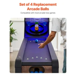 VEVOR Roll and Score Classic Arcade Game Ball, 4-pack Replacement Set, Arcade Accessory for Arcade Tossing Ball Games, Ideal for Adults Kids Family Recreation Game Rooms Outdoor Activities