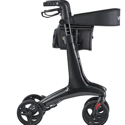 VEVOR Rollator Walker with Seat for Seniors, Foldable Lightweight Rolling Walker, Carbon Fiber Mobility Walking Aid with 8