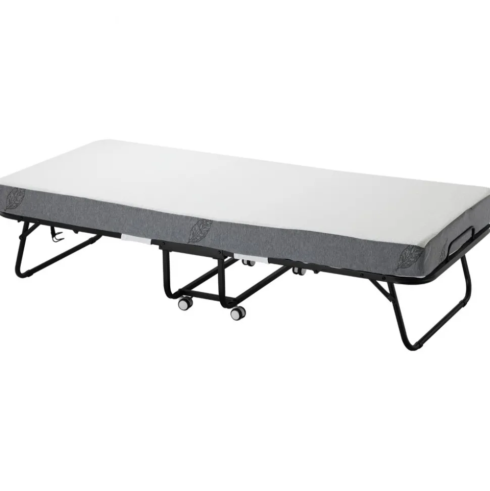 VEVOR Rollaway Bed, 31 in x 75 in Folding Bed with 5 in Mattress, Twin Size Foldable Bed with Sturdy Metal Frame & Memory Foam Mattress, Portable Twin Roll Away Bed with Mattress, for Adults, Guest