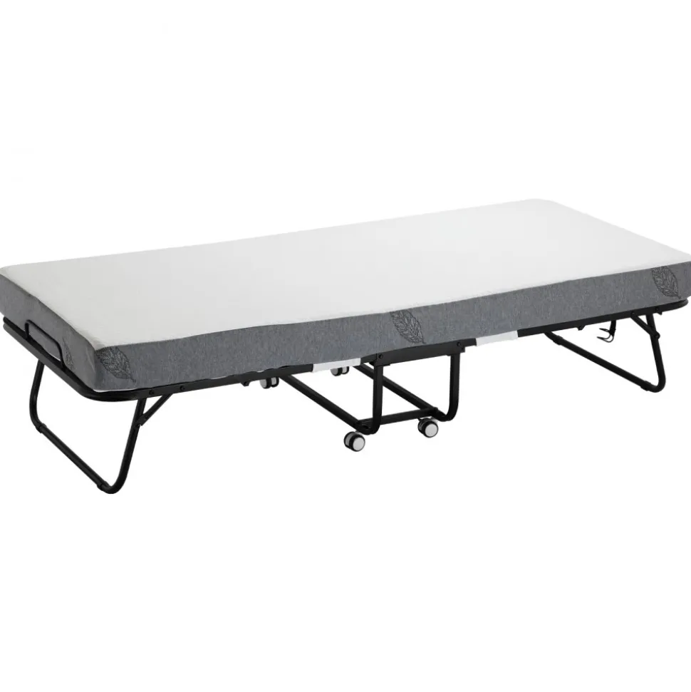 VEVOR Rollaway Bed, 31 in x 75 in Folding Bed with 5 in Mattress, Twin Size Foldable Bed with Sturdy Metal Frame & Memory Foam Mattress, Portable Twin Roll Away Bed with Mattress, for Adults, Guest