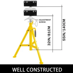 VEVOR Roller Pipe Stand for 1/8 in -12 in Pipes, 2500Lbs Capacity Pipe Stands with Adjustable Height 32