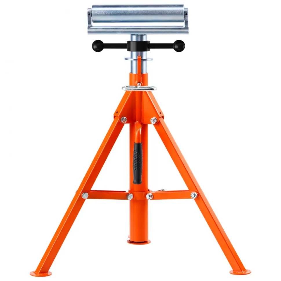 VEVOR Roller Stand, Heavy Duty 2500 LBS Load Capacity, 27.6"-52" Height Adjustable, 45# Steel Folding Roller Support Stand for Pipes, Wooden Boards