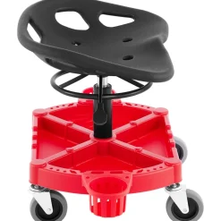 VEVOR Rolling Garage Stool, 300LBS Capacity, Adjustable Height from 18 in to 23 in, 360-degree Swivel Wheels (4