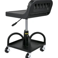 VEVOR Rolling Garage Stool, 300LBS Capacity, Adjustable Height from 15.7 in to 20.5 in, Mechanic Seat with 360-degree Swivel Wheels and Tool Tray, for Workshop, Auto Repair Shop, Black