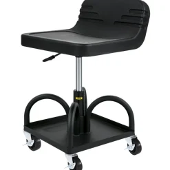 VEVOR Rolling Garage Stool, 300LBS Capacity, Adjustable Height from 15.7 in to 20.5 in, Mechanic Seat with 360-degree Swivel Wheels and Tool Tray, for Workshop, Auto Repair Shop, Black