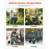 VEVOR  Rolling Garden Cart with Swivel Seat, Heavy Duty Garden Seat with Storage Basket & Tool Tray, 300 lbs Weight Capacity, Outdoor Utility Gardening Stool Scooter for Lawn Yard Planting Weeding