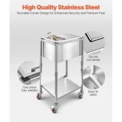 VEVOR Rolling Ice Chest Cooler Cart, 20