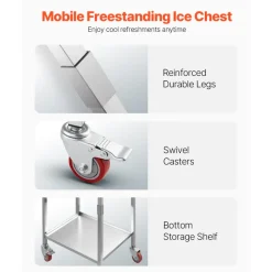VEVOR Rolling Ice Chest Cooler Cart, 20