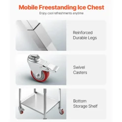 VEVOR Rolling Ice Chest Cooler Cart, 22