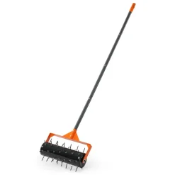 VEVOR Rolling Lawn Aerator, 15 in Manual Push Aerator Roller with 42 Spikes & 60 in Long Handle, Fillable Drum for Added Weight, Heavy-Duty Lawn Soil Penetrator for Garden Yard Compacted Soils