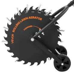 VEVOR Rolling Lawn Core Aerator, 16.6 in Coring Aerator Roller with Anti-Clog Tines, Heavy Duty & Rust-Resistant, Yard Grass Pulling Plugs Manual Aeration Tool for Compacted Garden Soil Loosening