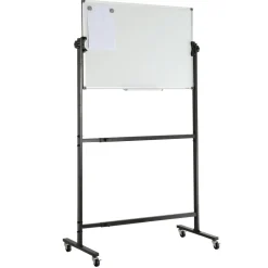 VEVOR Rolling Magnetic Whiteboard, Double-sided Mobile Whiteboard 36x24 Inches, Adjustable Height Dry Erase Board with Wheels, 1 Magnetic Erase & 3 Dry Erase Markers & Movable Tray Office, School