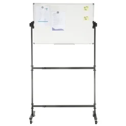 VEVOR Rolling Magnetic Whiteboard, Double-sided Mobile Whiteboard 48x36 Inches, Adjustable Height Dry Erase Board with Wheels, 1 Magnetic Erase & 3 Dry Erase Markers & Movable Tray for Office School