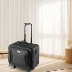 VEVOR Rolling Makeup Train Case Large Storage 3 Tiers, Convenient Carry With Handle, Wheels, Strap, Professional Makeup Storage Organizer Box Make Up Carrier Waterproof Oxford, Black