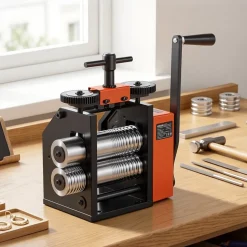 VEVOR Rolling Mill 3-in-1 Round Flat Half-Round Forming Roller Mill Machine, Manual Jewelry DIY Tool, 0.03-7 mm Adjustable Thickness, Stable & Even Rolling, for Ductile Metals, Gold, Silver, Copper