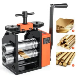 VEVOR Rolling Mill 3-in-1 Round Flat Half-Round Forming Roller Mill Machine, Manual Jewelry DIY Tool, 0.03-7 mm Adjustable Thickness, Stable & Even Rolling, for Ductile Metals, Gold, Silver, Copper