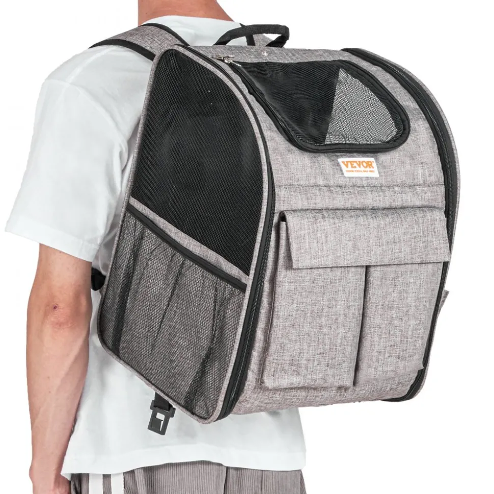 VEVOR Rolling Pet Carrier Backpack with Removable Wheels for Under 18LBS, Large Soft Sided Wheeled Dog Carrier Cat Travel Carrier Airline Approved for Small Dogs and Medium Cats with Upgraded Wheels
